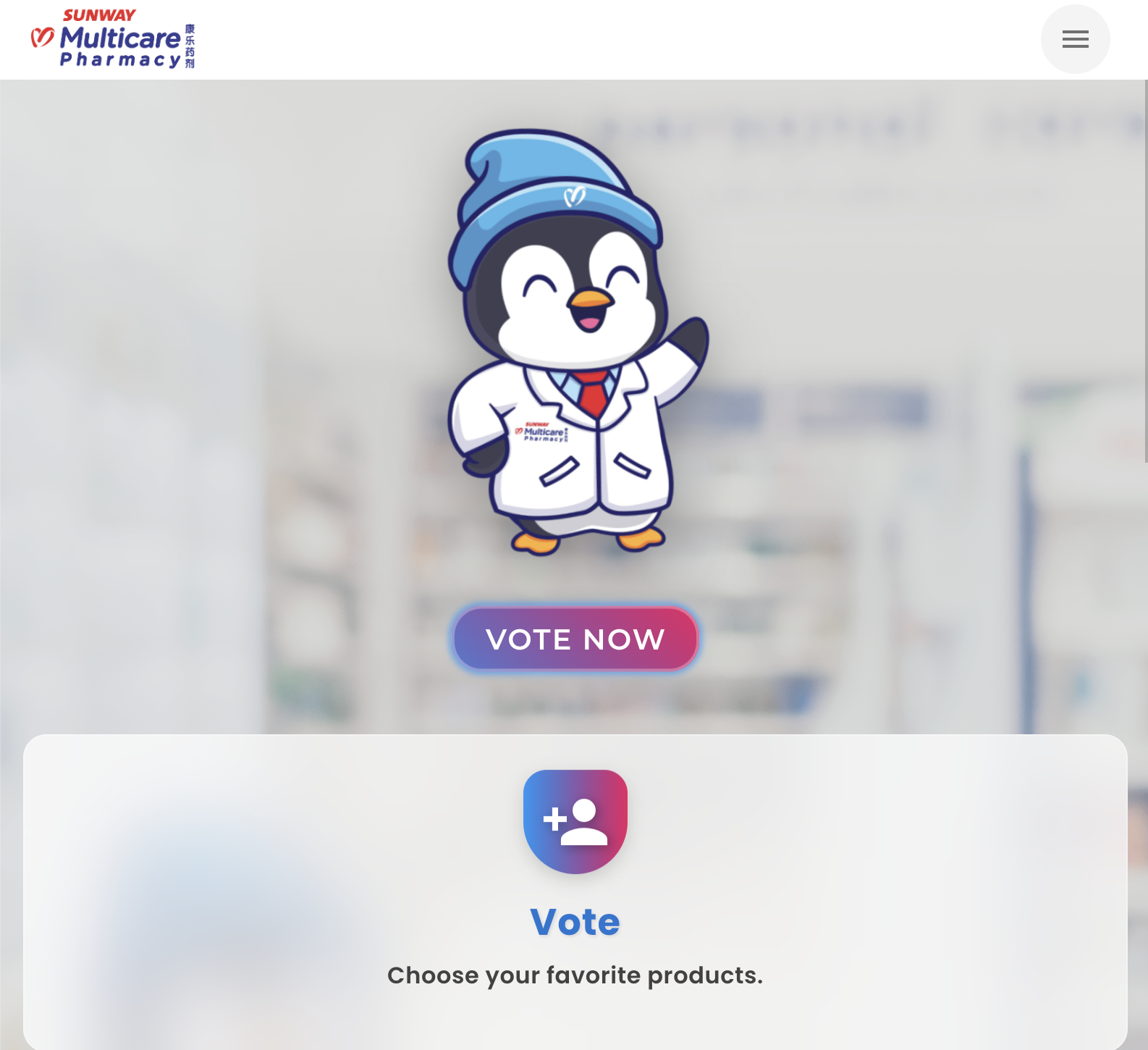 Sunway Multicare Pharmacy product voting website